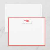 Elegant Island Floral Coral Stem Notitiekaartje (Voorkant / Achterkant)