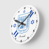 Elegant Israel Clock & Israel Flag Ronde Klok (Hoek)