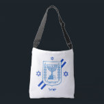 Elegant Israel mode bags en Israëlische vlag Crossbody Tas<br><div class="desc">Crossbody Bag: Elegant Israel mode & Israëlische vlag met Hebreeuwse gepersonaliseerde tekst / naam - hou van mijn land,  patriotten / sportfans</div>