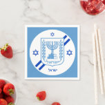 Elegant Israel Napkinks & Israëlische vlag/partij Servet<br><div class="desc">Napkins: Elegant Israel mode & Israëlische vlag met Hebreeuws gepersonaliseerde tekst / naam - hou van mijn land,  bruiloften,  barbecue,  verjaardagen,  patriotten / sportfans</div>