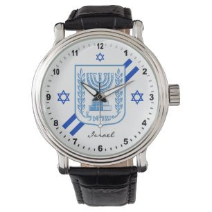 Elegant Israel Watch & Israel Flag Horloge