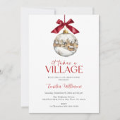 Elegant It Takes a Village Chritsmas Baby Shower Kaart (Voorkant)