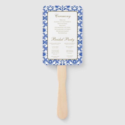 Elegant Italiaans Blauw Hand Fan Programma Handwaaier (Achterkant)