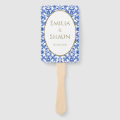 Elegant Italiaans Blauw Hand Fan Programma Handwaaier (Voorkant)