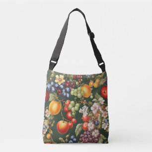 Elegant Italiaans design met bloemen en fruit Crossbody Tas