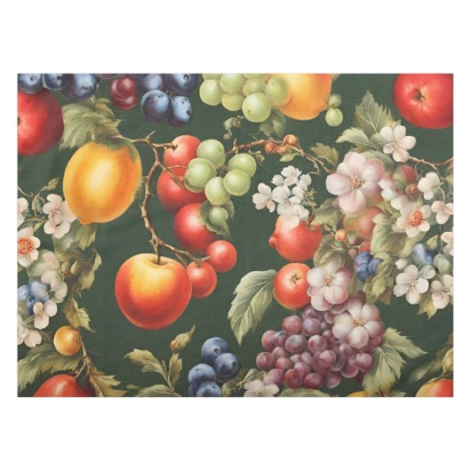 Elegant Italiaans design met bloemen en fruit Tafelkleed (Voorkant (Horizontaal))