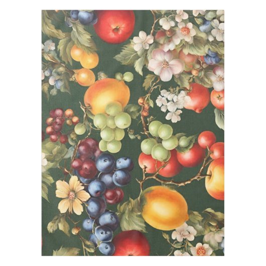Elegant Italiaans design met bloemen en fruit Tafelkleed (Voorkant)