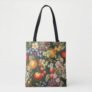 Elegant Italiaans design met bloemen en fruit Tote Bag