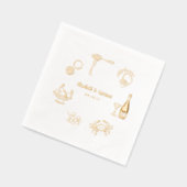 Elegant Italiaans diner | bruiloftsgoud Folie Servetten (Links)