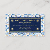 Elegant Italiaans mediterraan patroon Visitekaartje (Achterkant)