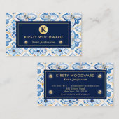 Elegant Italiaans mediterraan patroon Visitekaartje (Voorkant / Achterkant)