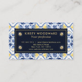 Elegant Italiaans mediterraan patroon Visitekaartje (Achterkant)