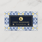 Elegant Italiaans mediterraan patroon Visitekaartje (Voorkant)