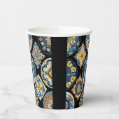 Elegant Italiaans Siciliaans keramisch patroon Papieren Bekers (Links)