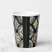 Elegant Italiaans Siciliaans keramisch patroon Papieren Bekers (Rechts)