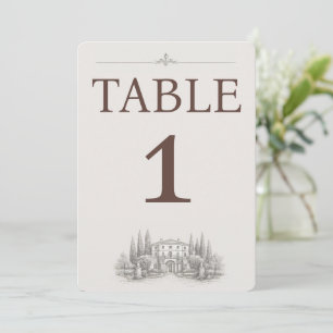 Elegant Italiaans Villa Trouw Tafel Nummer Kaart