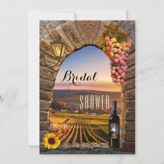 Elegant Italiaans wijngaard Vrijgezellenfeest Kaart (Voorkant)