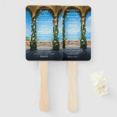 Elegant Italiaanse Arches Lake Como Wedding Handwaaier (Voorkant en achterkant)