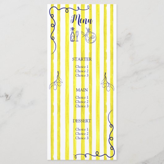 Elegant Italian Birthday  Menu (Voorkant)