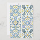 Elegant Italian Blue Tile Lemon Baby Shower Kaart (Achterkant)
