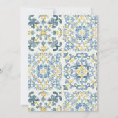 Elegant Italian Blue Tile Lemon Bridal Shower Kaart (Achterkant)