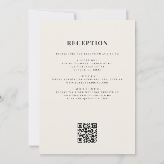 Elegant Italian Lemon QR Code Wedding Kaart (Achterkant)