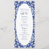 Elegant Italië blauw La Dolce Vita Flat Menu (Voorkant)