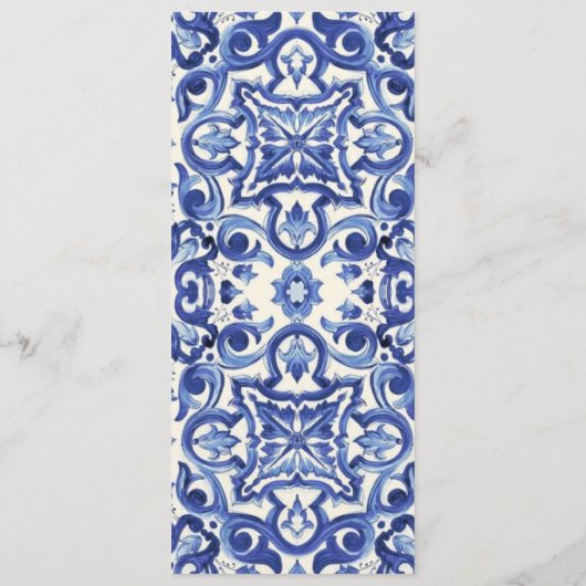 Elegant Italië blauw La Dolce Vita Flat Menu (Achterkant)