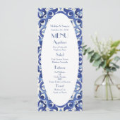 Elegant Italië blauw La Dolce Vita Flat Menu (Staand voorkant)