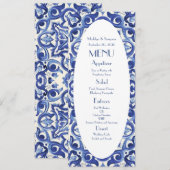 Elegant Italië blauw La Dolce Vita Flat Menu (Voorkant / Achterkant)