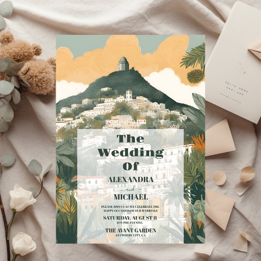 Elegant Italië Capri Bestemming Bruiloft Kaart