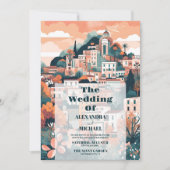 Elegant Italië Capri Bestemming Bruiloft Kaart (Voorkant)