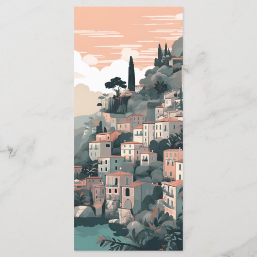 Elegant Italië Capri Bestemming Bruiloft Menu (Achterkant)