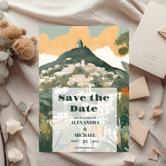 Elegant Italië Capri Bestemming Bruiloft Save The Date