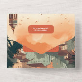 Elegant Italië Florence Bestemming Bruiloft All In One Uitnodiging (Achterkant)