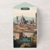 Elegant Italië Florence Bestemming Bruiloft All In One Uitnodiging (Buitenkant)
