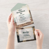 Elegant Italië Florence Bestemming Bruiloft All In One Uitnodiging (Afscheurbaar)