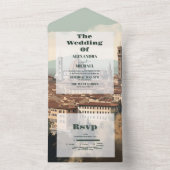 Elegant Italië Florence Bestemming Bruiloft All In One Uitnodiging (Binnen)
