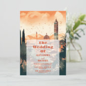 Elegant Italië Florence Bestemming Bruiloft Kaart (Staand voorkant)
