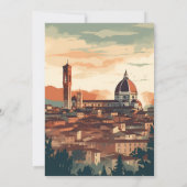 Elegant Italië Florence Bestemming Bruiloft Kaart (Achterkant)