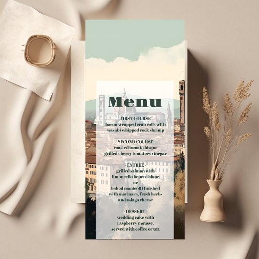 Elegant Italië Florence Bestemming Bruiloft Menu