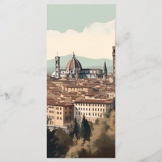 Elegant Italië Florence Bestemming Bruiloft Menu (Achterkant)