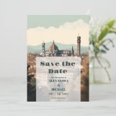 Elegant Italië Florence Bestemming Bruiloft Save The Date (Staand voorkant)