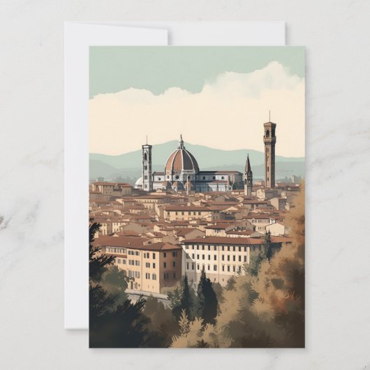Elegant Italië Florence Bestemming Bruiloft Save The Date (Achterkant)