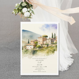 Elegant Italië Landschap Bestemming Bruiloft Kaart