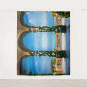 Elegant Italië Trouwbogen Fotohokje Achtergrond Wandkleed (Voorkant)