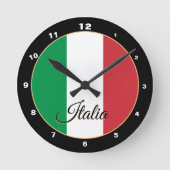 Elegant Italy Flag & Italy trendy Home / design Ronde Klok (Voorkant)