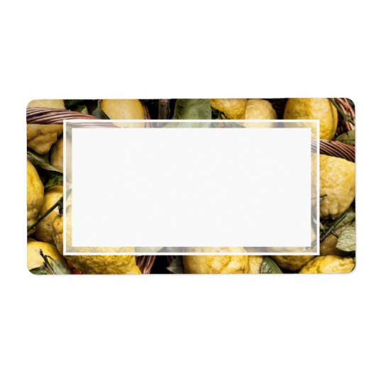Elegant Italy Lemon Basket Amalfi Coast Lemons Etiket (Voorkant)