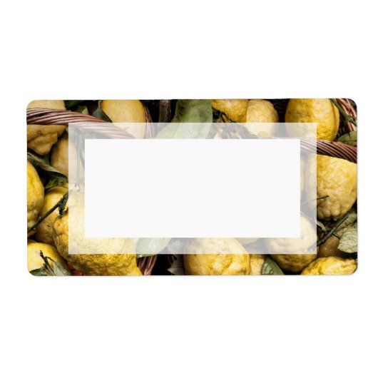 Elegant Italy Lemon Basket Amalfi Coast Lemons Etiket (Voorkant)