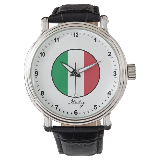 Elegant Italy Watch & Italy Flag / Rome Horloge (Voorkant)